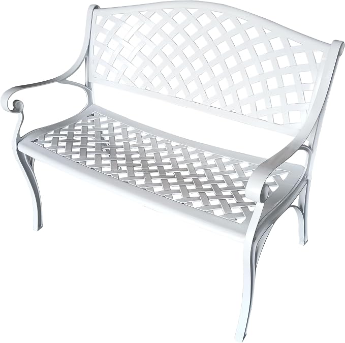Oakland Living Outdoor Aluminum Modern Patio Bench Loveseat