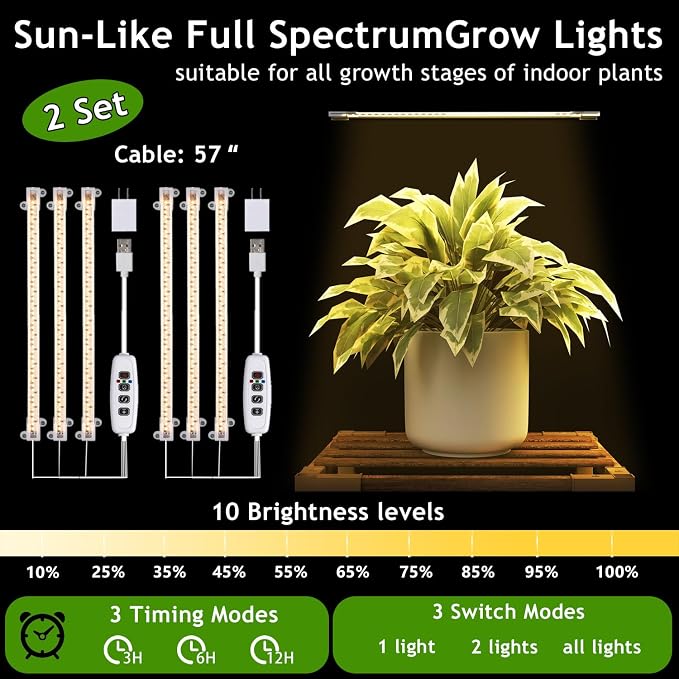 HOMKIRT Large Corner Plant Stand with Grow Light, Plant Shelf Indoor Flower Stand for Living Room Patio Garden Home Decor