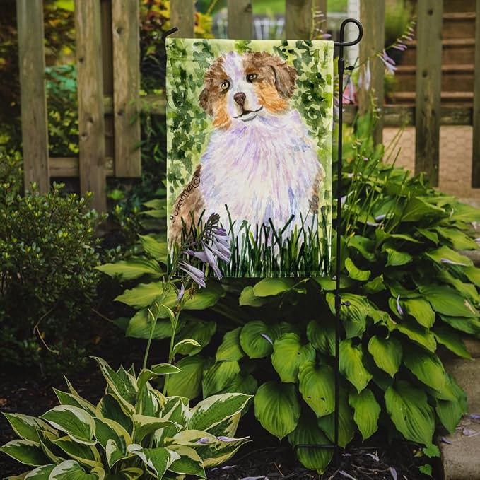 Caroline's Treasures SS8844GF Australian Shepherd Garden Flag Mailbox Flag Decorative Yard Flag Banner Outside Patio Artwork Yard Flower Beds, Garden Size, Multicolor