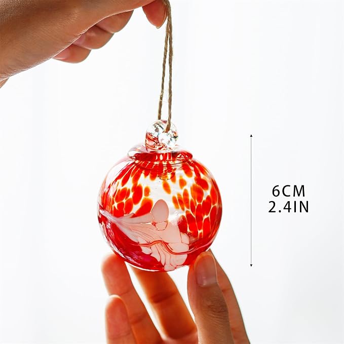 6Pcs Hand-Blown Glass Ornament Balls 2.3'' Hanging Witches Ball Gazing Ball | Exquisite Hand-Blown Glass Craft, Ideal for Home Window Outdoor Garden Patio Xmas Tree