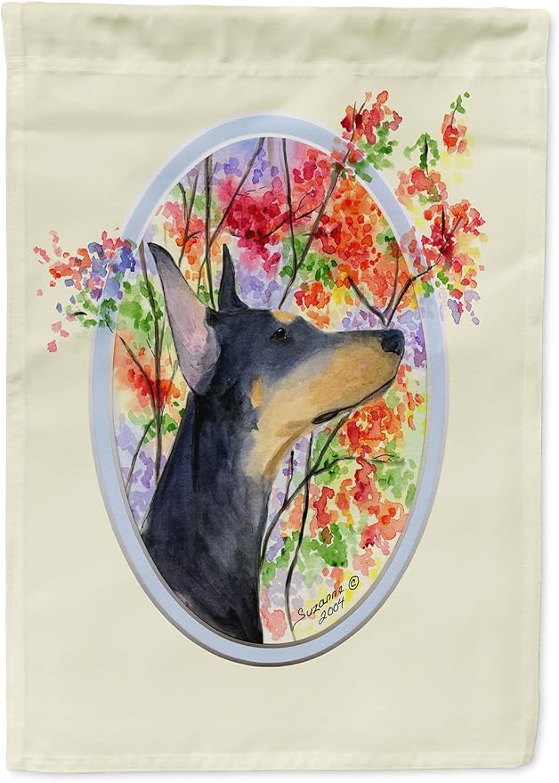 Caroline's Treasures SS8044GF Doberman Garden Flag Mailbox Flag Decorative Yard Flag Banner Outside Patio Artwork Yard Flower Beds, Garden Size, Multicolor