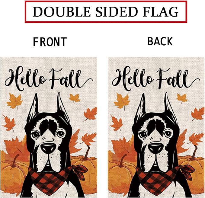 Seasonal Garden Flags Great Dane Double Sided Flags Set of 11 Holiday Farmhouse Indoor Outdoor Yard Lawn Christmas Gifts Decorations 12.5x18 Inch