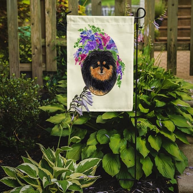 Caroline's Treasures SS8075GF Pomeranian Garden Flag Mailbox Flag Decorative Yard Flag Banner Outside Patio Artwork Yard Flower Beds, Garden Size, Multicolor