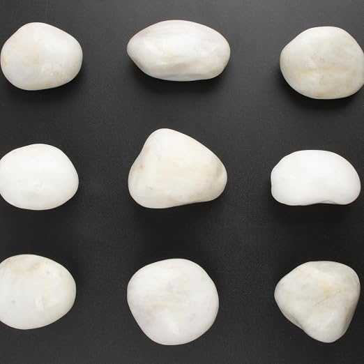 Natural Polished White River Rocks, 2-2.5 inches, 20 lbs - Suitable for River Rocks in Landscaping, Aquariums, and Drainage for Garden and Indoor Plants (White, Weight: 20 LB)