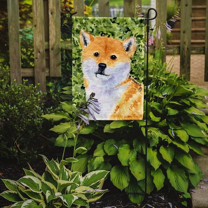 Caroline's Treasures SS8719GF Shiba Inu Garden Flag Mailbox Flag Decorative Yard Flag Banner Outside Patio Artwork Yard Flower Beds, Garden Size, Multicolor