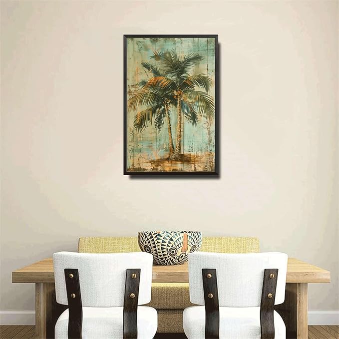 Metal Sign Tin Sign Vintage Wall Art Rustic Elegance Areca Palm Tin Sign for Vintage and Rustic Interiors Shabby Chic Decor and Corros Gardening Poster for Bar 8×12 Inches with Metal Frame