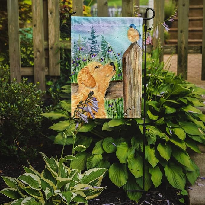 Caroline's Treasures SS8883GF Golden Retriever Garden Flag Mailbox Flag Decorative Yard Flag Banner Outside Patio Artwork Yard Flower Beds, Garden Size, Multicolor
