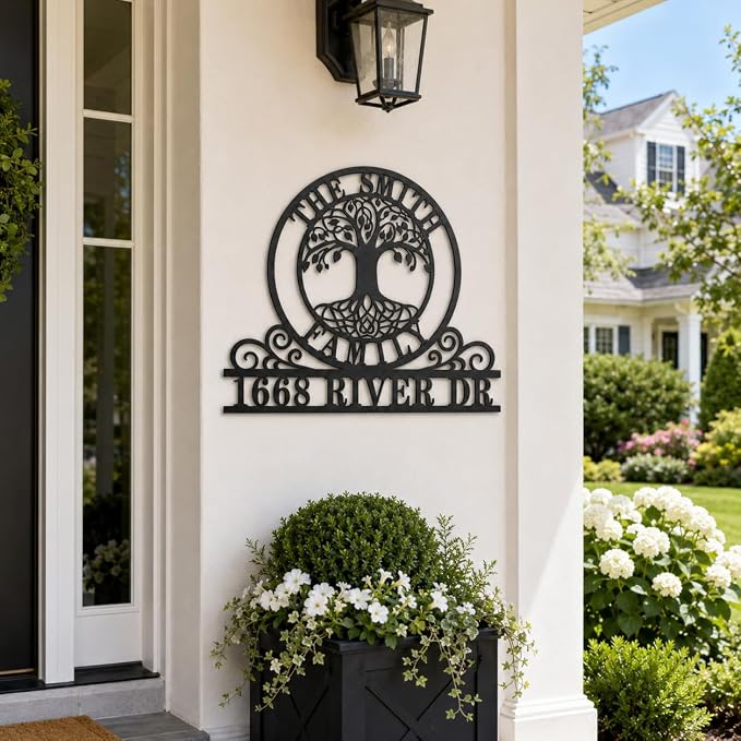 Personalized Address Sign, Personalized House Numbers, Custom Metal House Sign, Metal Address Sign, Custom House Number Sign, Address Plaques for House Numbers, House Number Plaque(A)