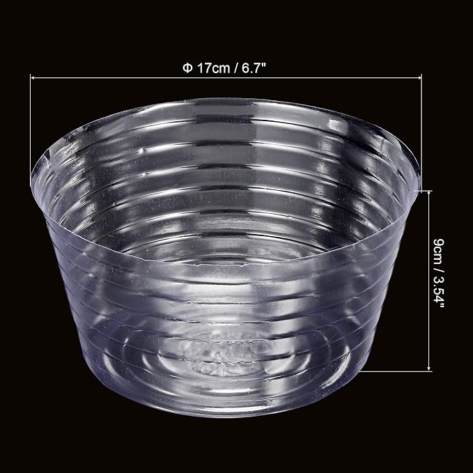 MECCANIXITY Plant Pot Saucer 6.7 Inch Plastic Round Flower Drip Tray for Indoor Outdoor, Clear Pack of 20