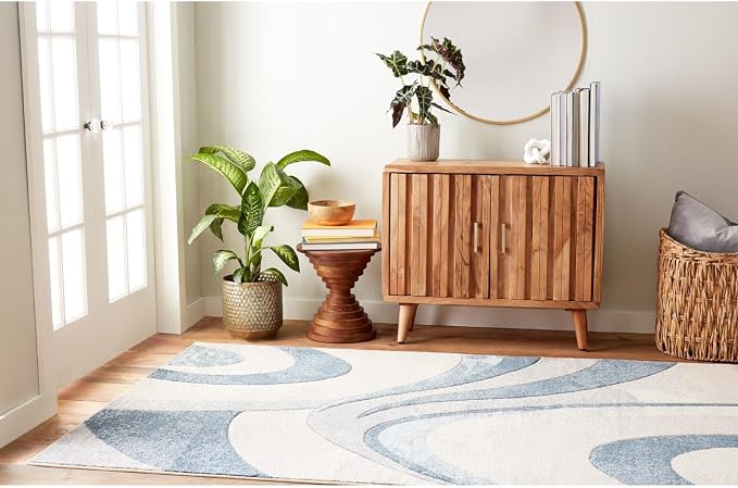 Home Dynamix Tribeca Slade Modern Area Rug, Abstract Blue 5'2"x7'2"