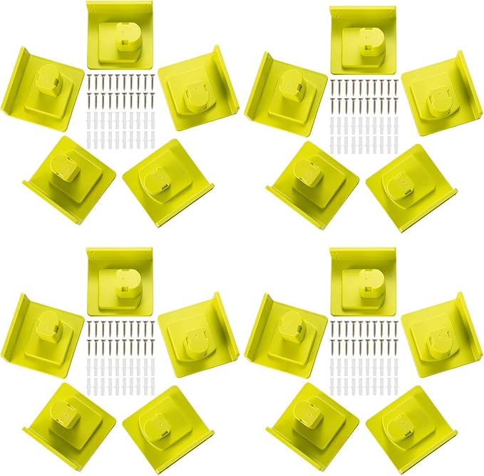 20 Pack Tool Holder Compatible with Ryobi 18V Power Tool Wall Mount Portable Holder Mount Hanger Organizer with Screws Easy Installation for Workshop Garage