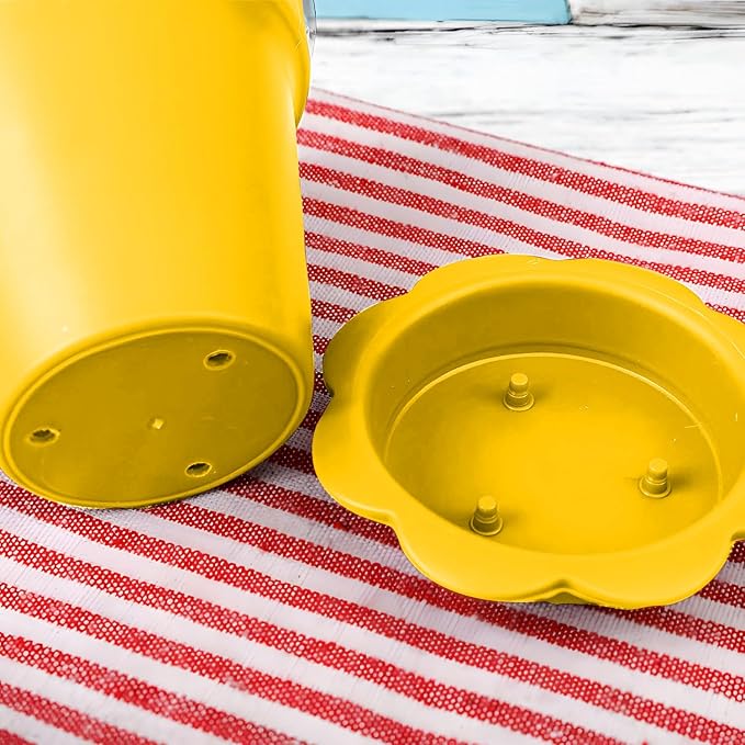 20 Pcs Nursery Pots with Humidity Dome, Flower Pot Dessert Cups with Bring A Plate and Shovel, Planting Cups for Seeds for Indoor Gardening and Plant Propagation(Yellow)
