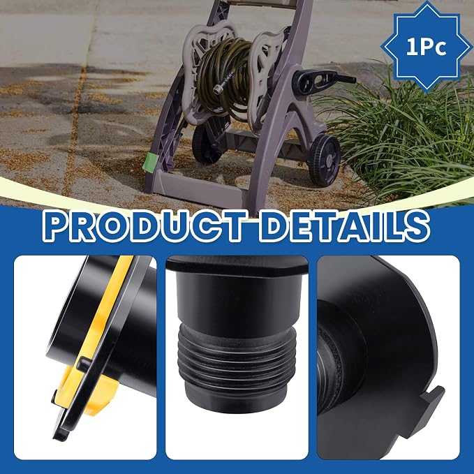 Hose Reel Connector with Yellow Retainer Clip Part Compatible with S-uncast Model Hose Reels (1)