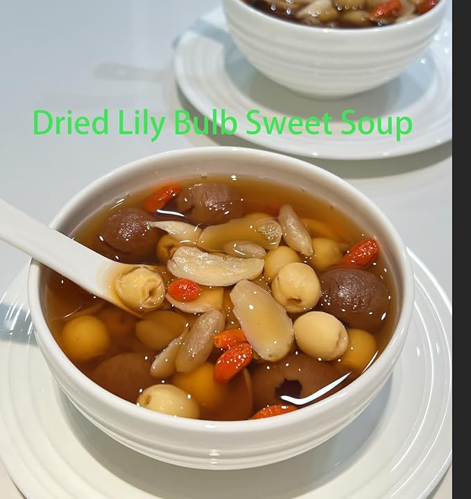 Dried Lily- Pure Natural Chinese Herbal Medicine-Dried Lily Bulbs 8.81oz/250g Used for making soup-Brewing tea- 百合干(Dried Lily)