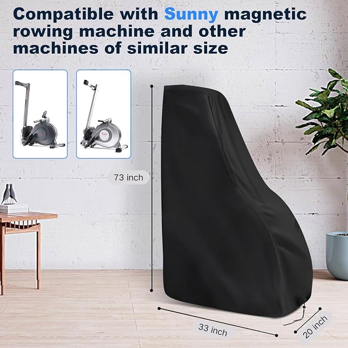 Rowing Machine Cover, Rower Outdoor Cover for Concept 2 Rowing Machine Waterproof Row Machine Cover for Hydrow Rowing Machine, Dustproof Fitness Equipment Protective Cover