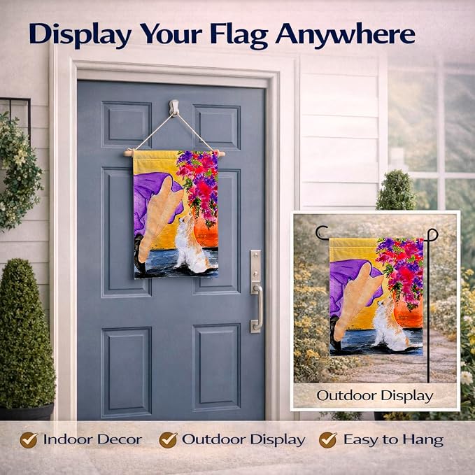 Caroline's Treasures SS8521GF Lady with her Chihuahua Garden Flag Mailbox Flag Decorative Yard Flag Banner Outside Patio Artwork Yard Flower Beds, Garden Size, Multicolor