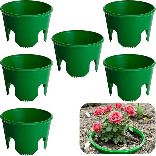 EBaokuup 6 Pcs 7 Inch Planting Grow Rings-Planting Protective Round Edging to Separate Rock and Pest-Planting Rings for Vegetables, Herbs and Flowers