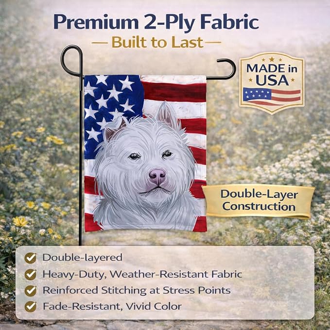 Caroline's Treasures CK6759GF Xiasi Quan American Flag Garden Flag Mailbox Flag Decorative Yard Flag Banner Outside Patio Artwork Yard Flower Beds, Garden Size, Multicolor