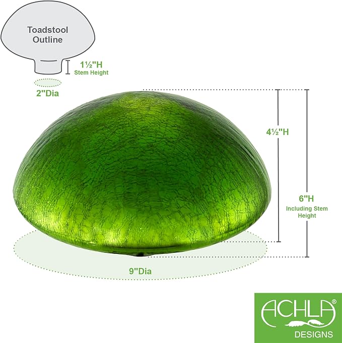 Achla Designs Toadstool, Fern Green