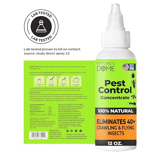 Nature’s Dome Pest Control Concentrate Spray 12 Oz | Natural, Eco-Friendly Bug & Ant Spray that Makes 1 Gallon | Eco-Friendly Bug Spray for Flea, Ticks, Ant & Mosquitos | Safe for Pets & Kids