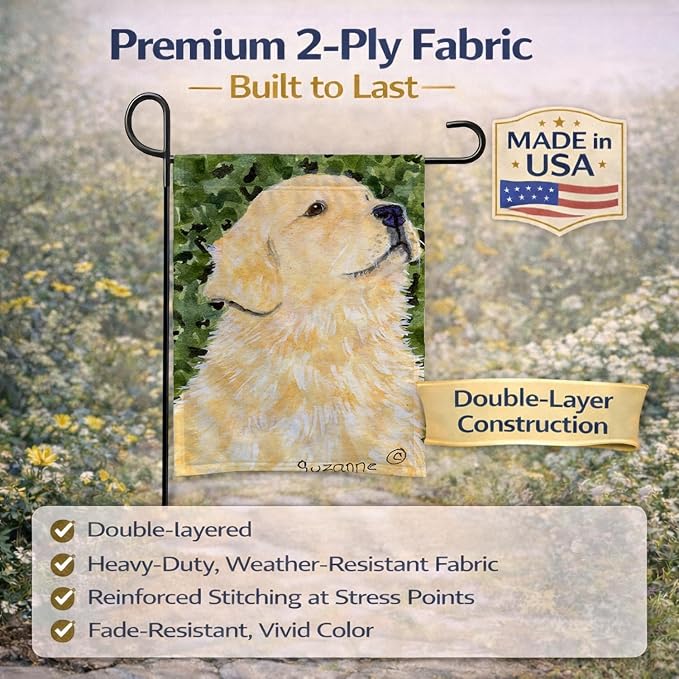 Caroline's Treasures SS8810GF Golden Retriever Garden Flag Mailbox Flag Decorative Yard Flag Banner Outside Patio Artwork Yard Flower Beds, Garden Size, Multicolor