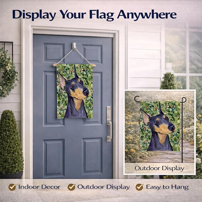 Caroline's Treasures SS8812GF Doberman Garden Flag Mailbox Flag Decorative Yard Flag Banner Outside Patio Artwork Yard Flower Beds, Garden Size, Multicolor