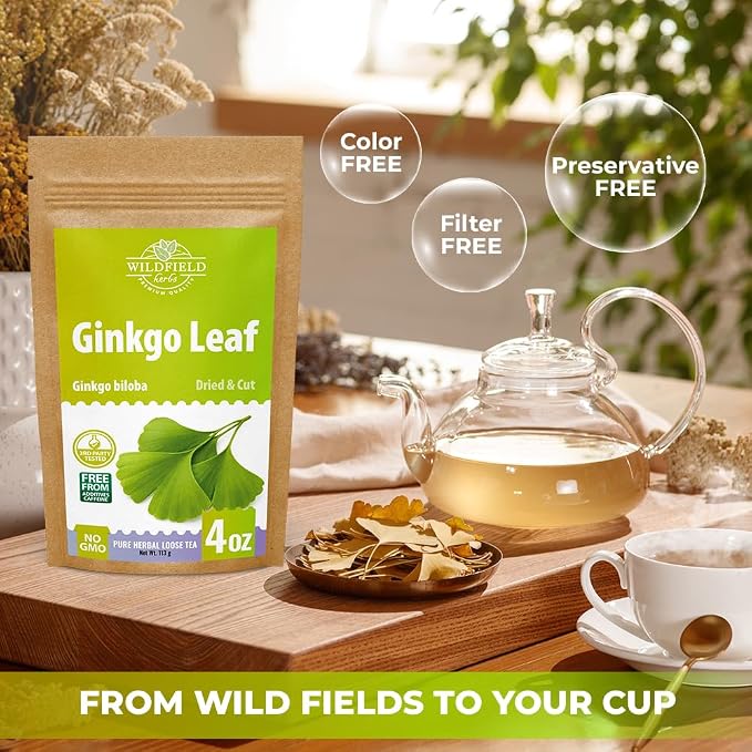 4 oz. Ginkgo Leaf Herbal Tea (Ginkgo Biloba) - 113g Loose Leaf Ginkgo Herb Té De Ginkgo