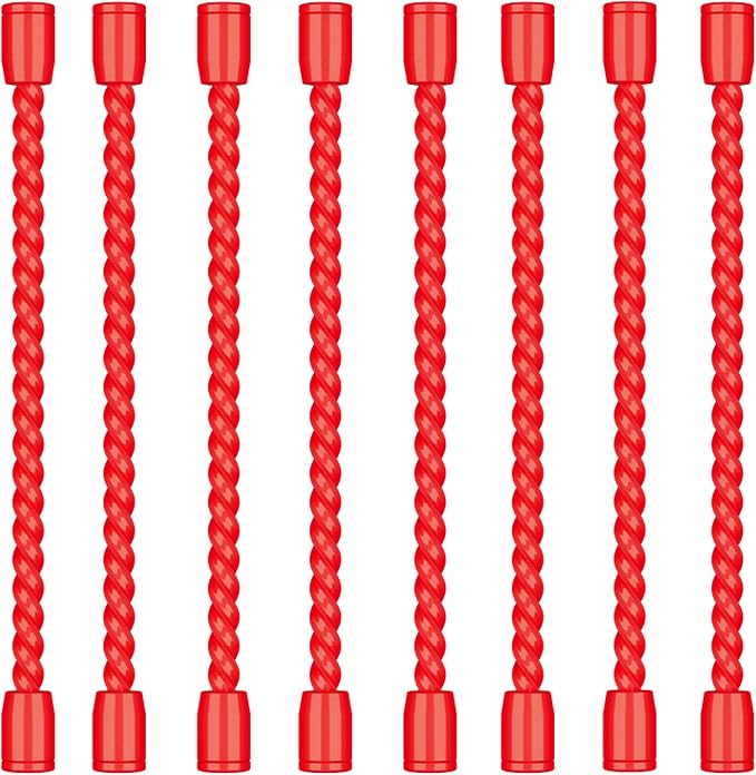 8PCS 4-Inch Silicone Cable Ties, Bendable Rubber Twist Ties, Reusable Twist Ties for Cords, gear ties for Organizing, Bundling (Red)