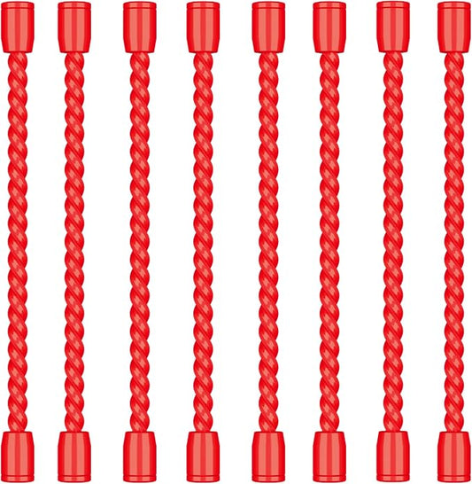 8PCS 4-Inch Silicone Cable Ties, Bendable Rubber Twist Ties, Reusable Twist Ties for Cords, gear ties for Organizing, Bundling (Red)