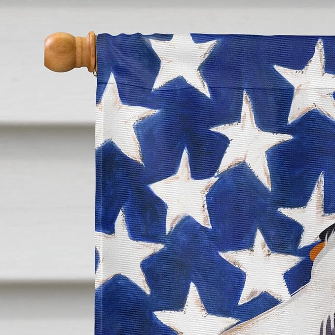 Caroline's Treasures CK6407CHF Ariegeois Dog American Flag House Flag Large Porch Sleeve Pole Decorative Outside Yard Banner Artwork Wall Hanging, Polyester, House Size, Multicolor
