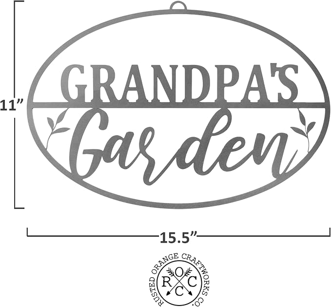 Garden Oval for Him (Grandpa's) -Yard Signs Decorative Outdoor -Garden gifts for men -Outdoor Plaque -Gifts for gardeners men -fathers day yard sign -Gardening Signs