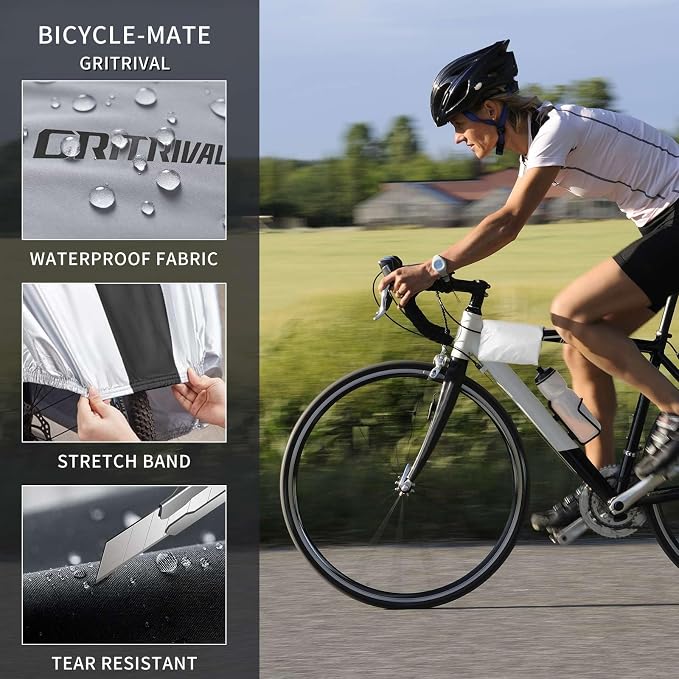 Bike Covers Outdoor Storage Waterproof. It Comes in 3 Colors and 2 Sizes. The Bike Cover is Equipped With a Bike Chain Lock