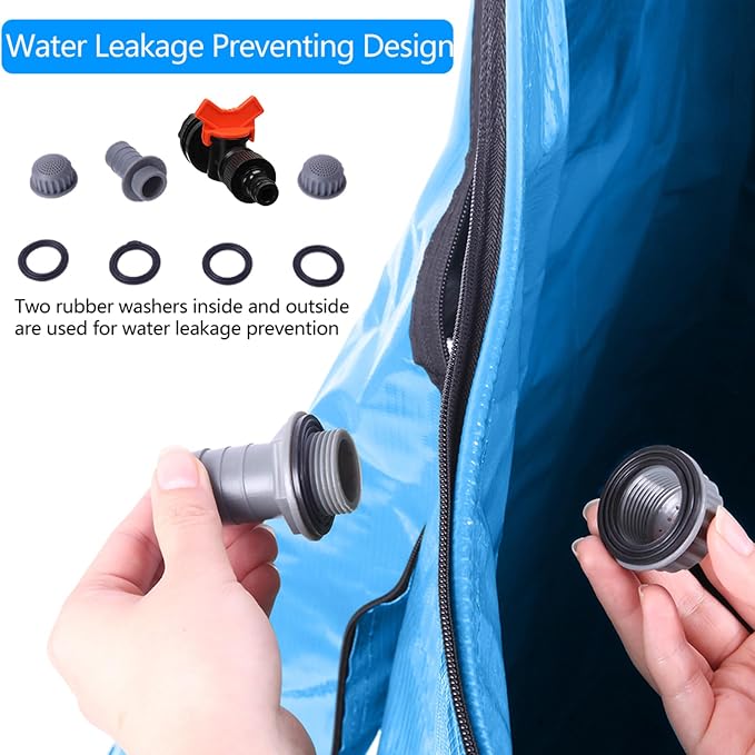 100 Gallon Collapsible Rain Barrel, Portable Rainwater Collection System, Water Storage Tank, Rain Catcher Barrel with Spigots and Overflow Kit, Rainwater Barrels Collector for Garden, Blue