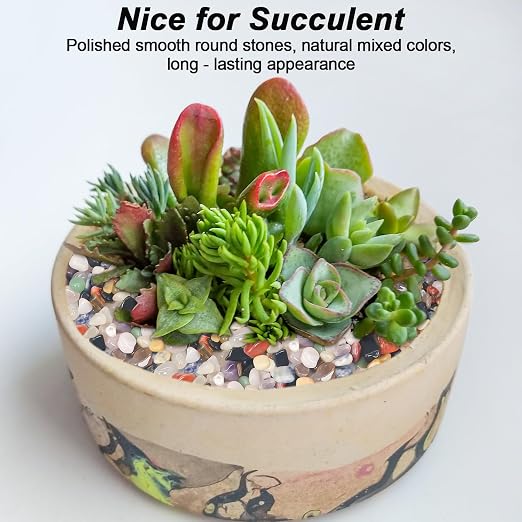 Fish Tank Decor,Landscaping Pebbles, River Rocks Decorative Ornamental Pebbles, DIY Smoothed Rocks for Potted Plant Resin Art Vase Fillers Aquarium Gravel Rocks (Mixed Color, 10 Pounds)