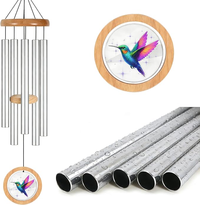 Wind Chimes for Outside, 34" Hummingbird Memorial Wind Chimes for Loss of Loved One, Garden Gifts for Mom Grandma Women, Deep Tone Wind Chimes for Yard Patio Porch Home Garden Outdoor Decorations