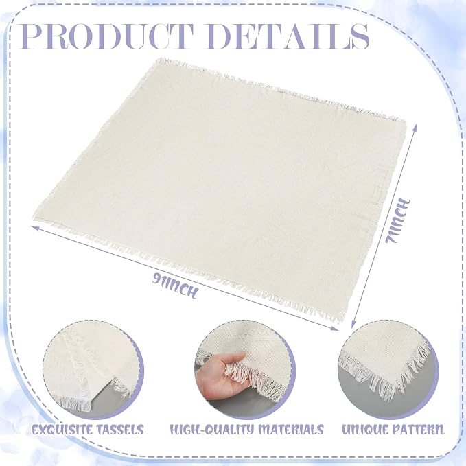 Beeveer 91 x 71'' Extra Large Outdoor Picnic Blanket with Blue Picnics Table Runner 6 Napkins and 6 Blue Floor Pillows Cushions for Picnic Party Camping Wedding Bachelorette Birthday Baby Shower Decor