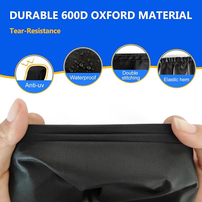 Riding Lawn Mower Cover, Outdoors100% Waterproof Tractor Cover with Drawstring & Storage Bag, Heavy Duty 600D Polyester Oxford, UV, Dust, Dirt, Wind for Outdoor Garden Storage,72×54×46 in