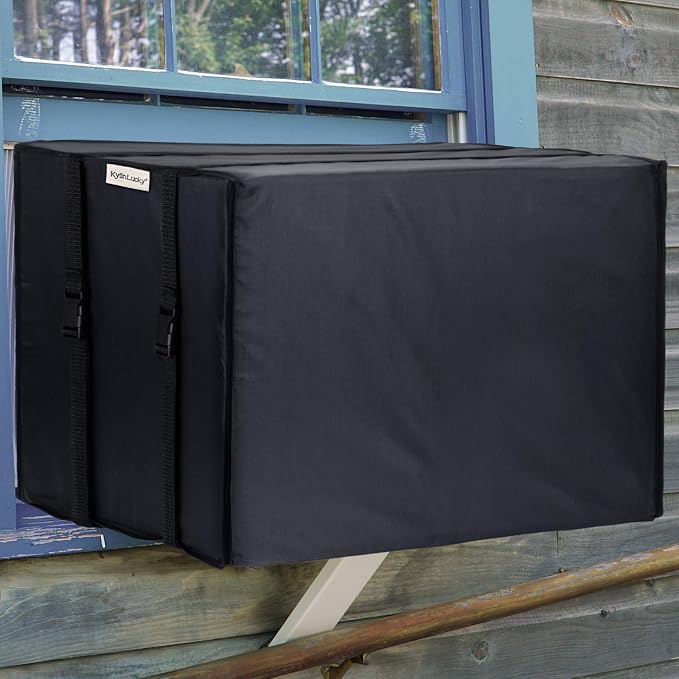 KylinLucky Window Air Conditioner Cover for Outside 17 x 12 x 13 inches | AC Cover with Water-Resistant Oxford Top, UV Resistant, Dust Protection, Black