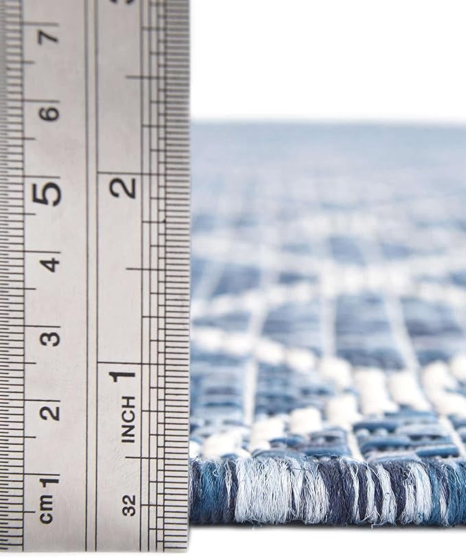 Unique Loom Outdoor Trellis Collection Area Rug - Gitter (5' 3" x 8' Rectangle, Blue/ Ivory)