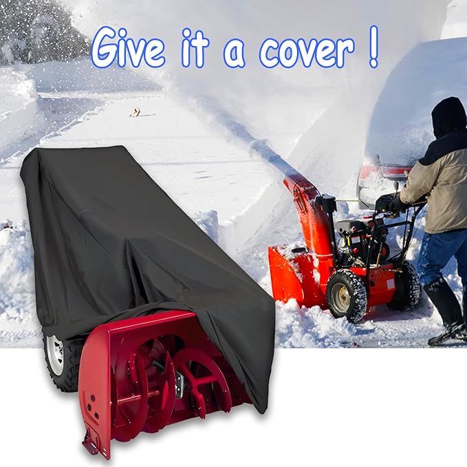 Snow Blower Cover - Waterproof Heavy Duty Windproof Outdoor Covers, Universal Fit for Toro, Honda, Ryobi, Ariens, Troy Bilt, Snow Joe (Black,600D)