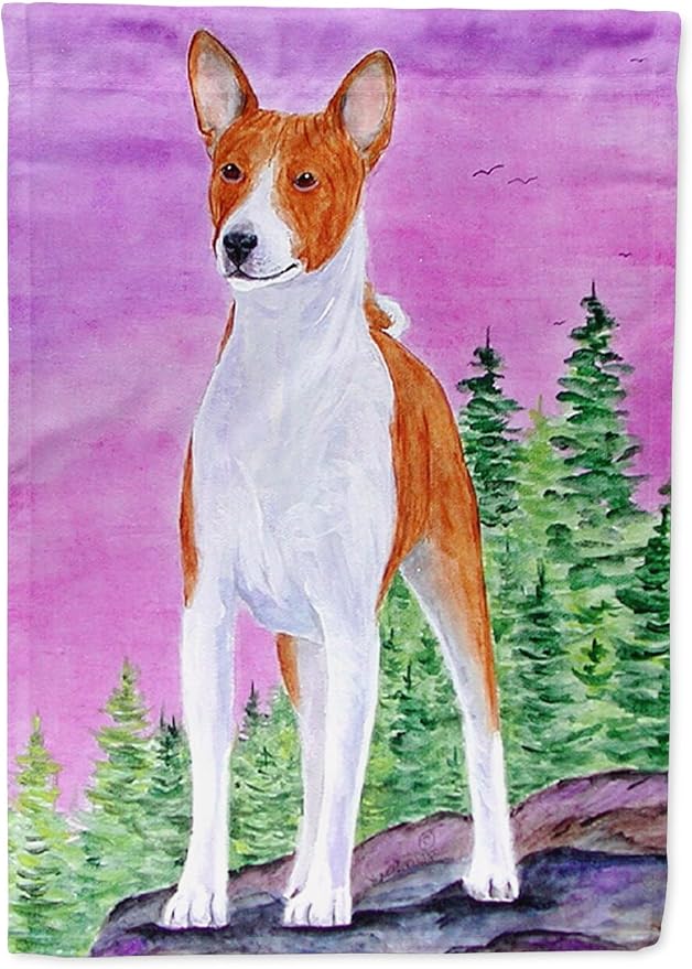 Caroline's Treasures SS8611GF Basenji Garden Flag Mailbox Flag Decorative Yard Flag Banner Outside Patio Artwork Yard Flower Beds, Garden Size, Multicolor