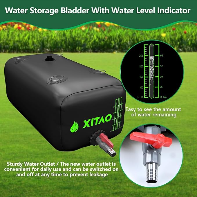 XITAO Water Bladder Storage Containers, Water Tank Foldable Portable Water Storage,Water Storage Bag Containers for RV, Camping, Garden, Irrigation, Drought Resistance, Firefighting