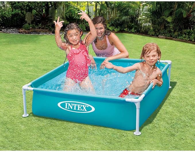 Intex - mini Frame Pool - Blue 122 x 122 cm | pool with galvanized steel frame 155 x 630 x 170 cm 4.2 kilograms turquoise