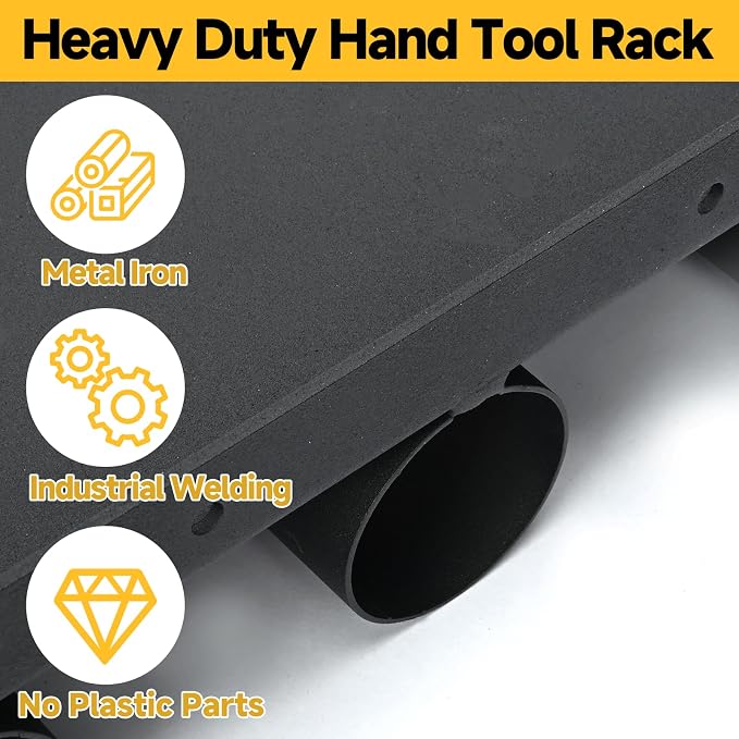 mopam Shovel Holder for Truck Landscape Hand Tool Rack with 8 Holes in 2 Groups Heavy Duty Trailer Tool Rack Truck Bed Tool Box Mount Garden Tool Organizer for Rakes Snow Shovels Hoes
