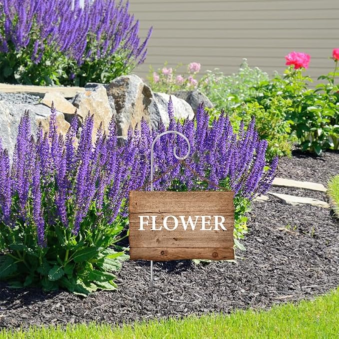 20pcs Plant Tag Pole Floral Sticks for Arrangements - 30cm Shepherds Hooks for Outdoor Floral Card Holder - Outdoor Shepherds Hook for Bird Feeder Silver