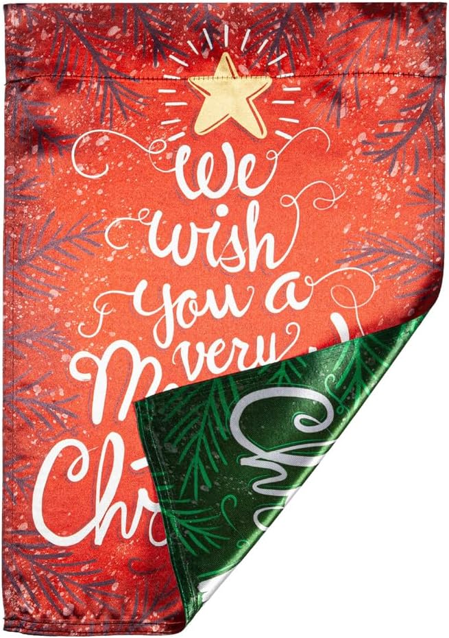 We Wish You a Merry Christmas Lustre Reversible Garden Flag