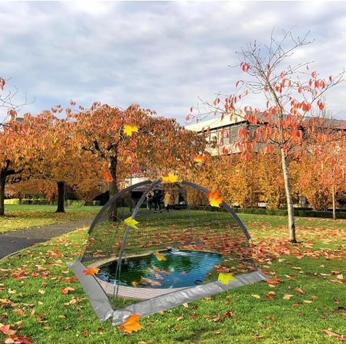 Pond Cover Net - Heavy Duty Nylon Dome Mesh with Zippers - 10X8FT Protector for Garden Pond Koi Fish and Plants - Birds & Leaves Animals Barrier