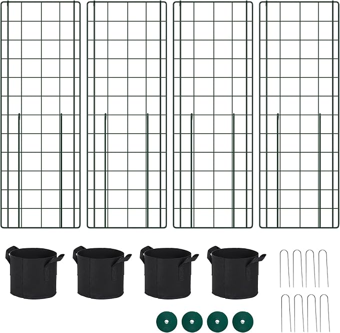Cucumber Trellis for Garden - 4 Pack, 48" L x 16" W Garden Trellis for Climbing Plants Outdoor with Support Structures, A Frame Trellis for Climbing Vegetables Peas, Vine, Bean