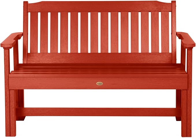Sequoia Professional Commercial Grade Exeter Garden Bench, 4ft, Rustic Red