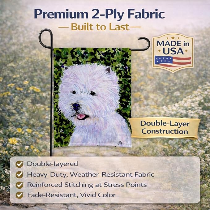 Caroline's Treasures SS8818GF Westie Garden Flag Mailbox Flag Decorative Yard Flag Banner Outside Patio Artwork Yard Flower Beds, Garden Size, Multicolor